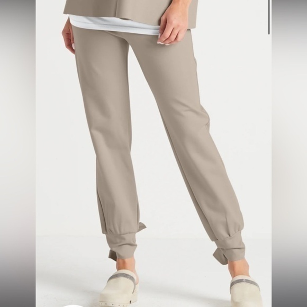 PLANET BY LAUREN G SCUBA TIED UP PANTS fawn